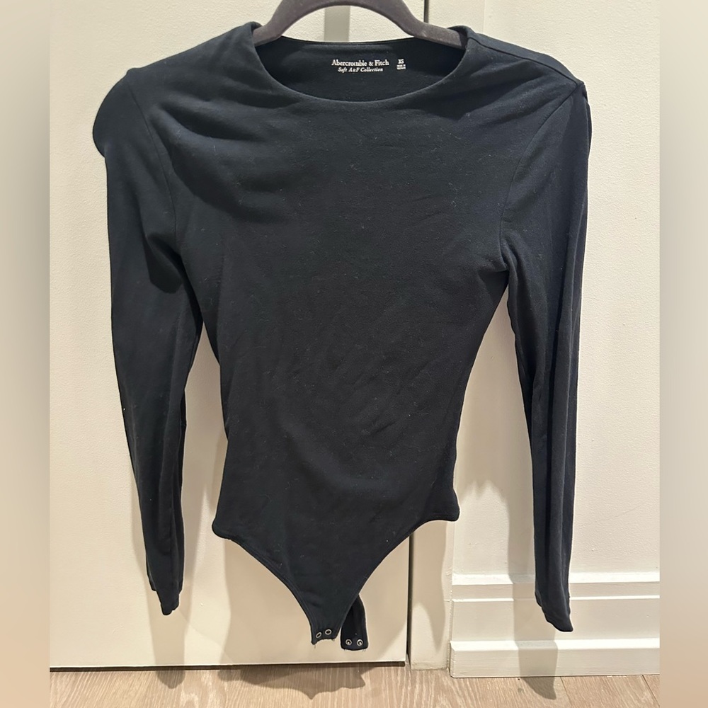 Abercrombie & Fitch Black Long Sleeve Seamless Cotton Bodysuit